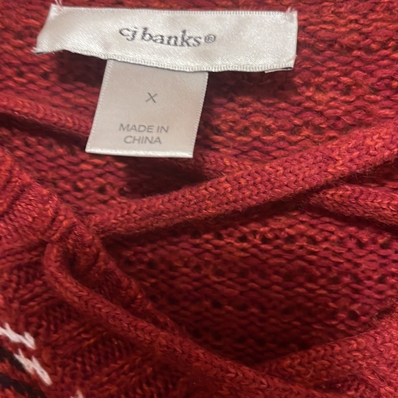 CJ Banks V neck sweater with lace up neckline - Picture 2 of 3